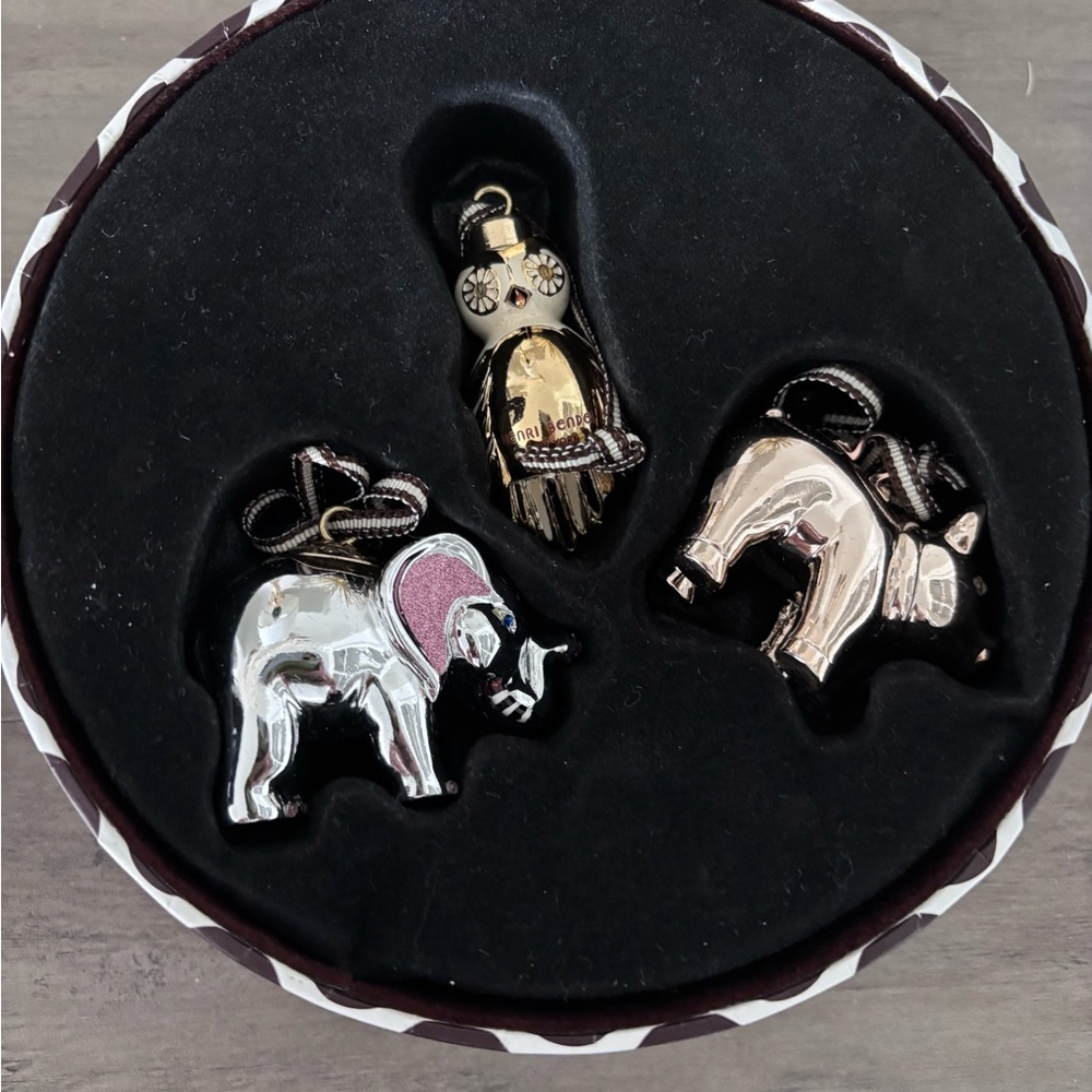 Henri Bendel Silver and Gold Animal Ornaments